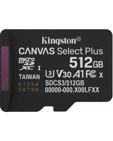 KINGSTON Tarjeta memoria micro secure digital sdxc 512gb canvas select plus clase 10 uhs - 1