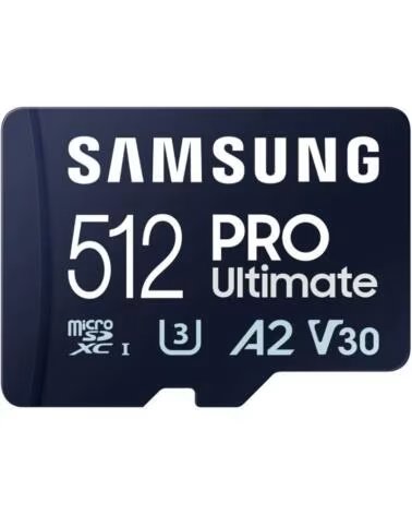 SAMSUNG Tarjeta de Memoria Pro Ultimate 512GB microSD XC con Adaptador- Clase 10- 200MBs