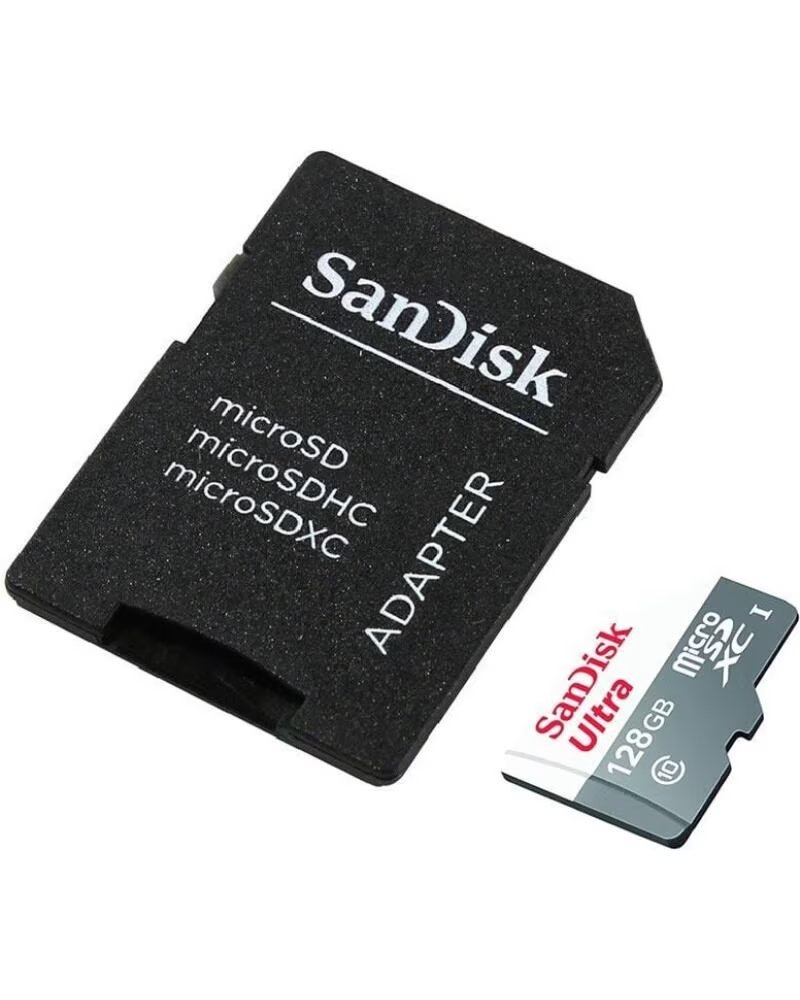 SANDISK Tarjeta de Memoria Ultra 128GB microSD XC con Adaptador- Clase 10- 80MB-s
