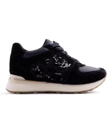 GIOSEPPO ZAPATILLAS DEPORTIVAS NEGRAS DE PIEL CON PANEL DE BRILLO VARIOS COLORES