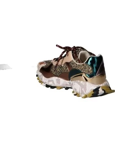 EXE 134-160 SNEAKER AUS LEDER IN BRONZE UND BEIGE LEATHER