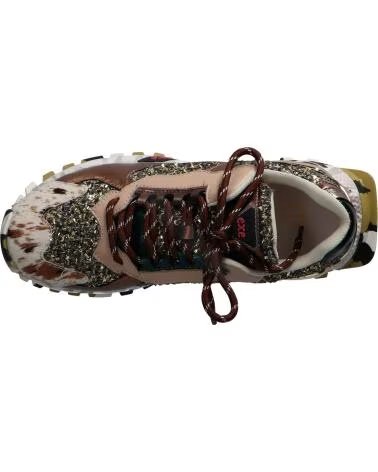 EXE 134-160 SNEAKER AUS LEDER IN BRONZE UND BEIGE LEATHER