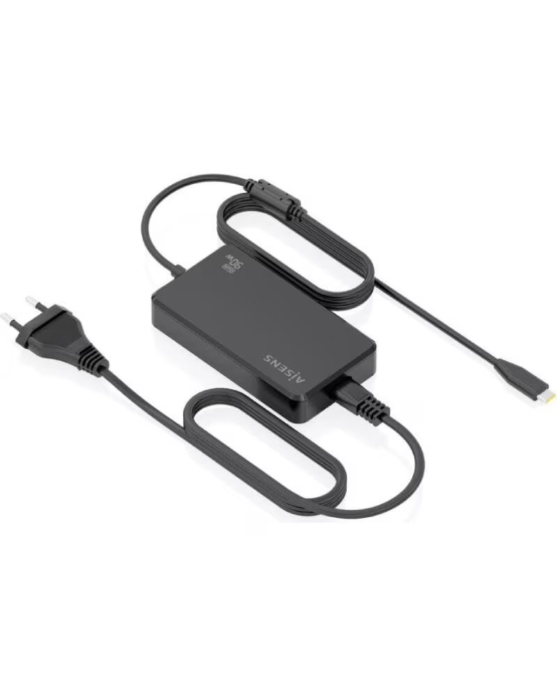AISENS Cargador de Portatil GaN ASCH-1PD90D069-BK- 1xUSB Tipo-C- 90W- Automatico- Voltaje 5-20V