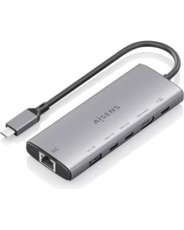 AISENS Docking USB Tipo-C ASUC-6P030-GR- 1xHDMI 4K- 1xUSB- 2xUSB Tipo-C- 1xRJ45- 1xUSB Tipo-C PD- Gris