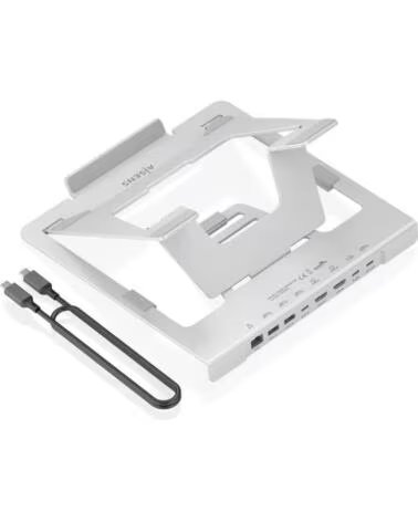 AISENS Soporte de Sobremesa - Docking USB Tipo-C ASUC-7P046-GR- 2xUSB- 1xUSB Tipo-C- 2xHDMI- 1xRJ45- 1xUSB Tipo-C PD- Gris