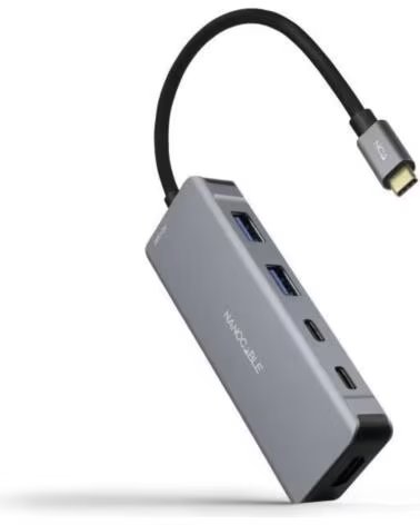 NANO CABLE Docking Tipo-C Nanocable 10 16 1006- 2xUSB- 1xHDMI 4K- 2xUSB Tipo-C- 1xUSB Tipo-C PD- Gris