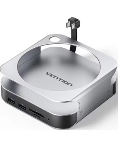 VENTION Docking para Mac Mini USB Tipo-C THIHAG- Ranura SSD M 2- 4xUSB- 1xUSB Tipo-C- 1xDisplayPort 4K- 1xLector Tarjetas- 1xJac