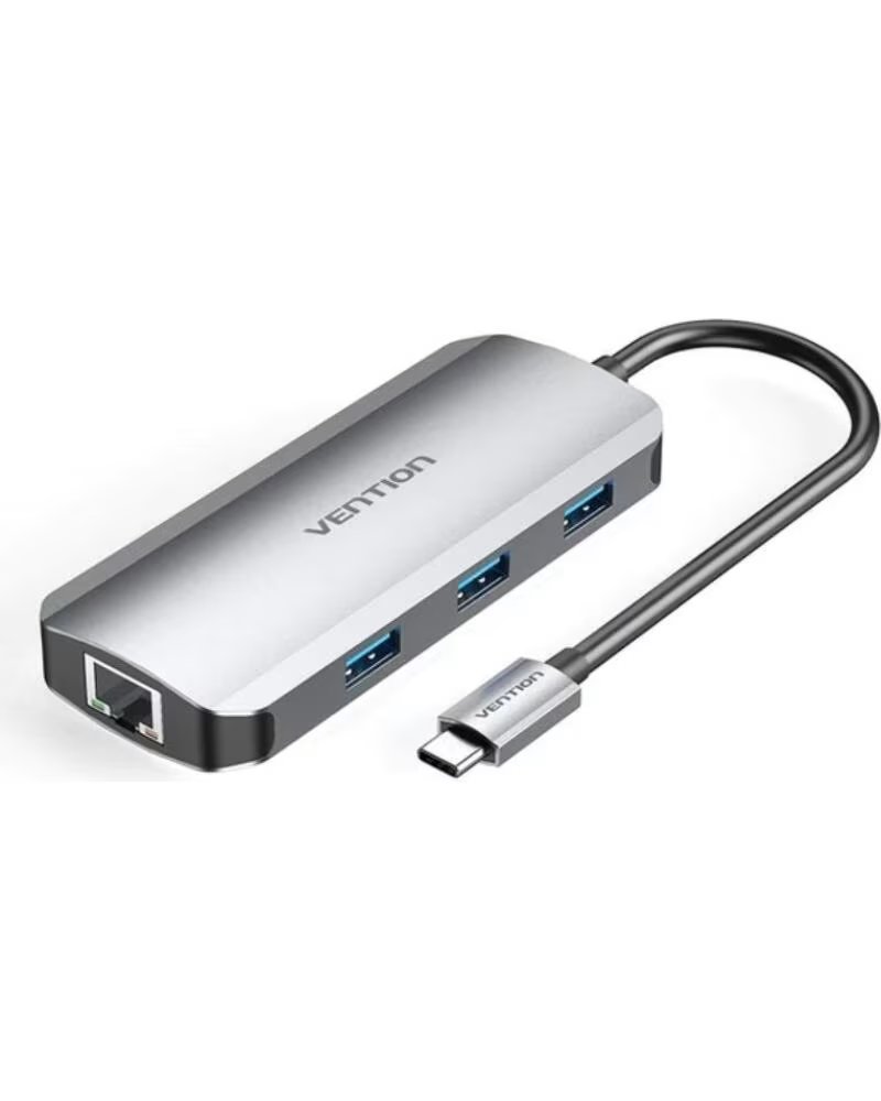 VENTION Docking USB Tipo-C TOHHB- 1xHDMI 4K- 3xUSB- 1xRJ45- 1xUSB Tipo-C PD- Gris