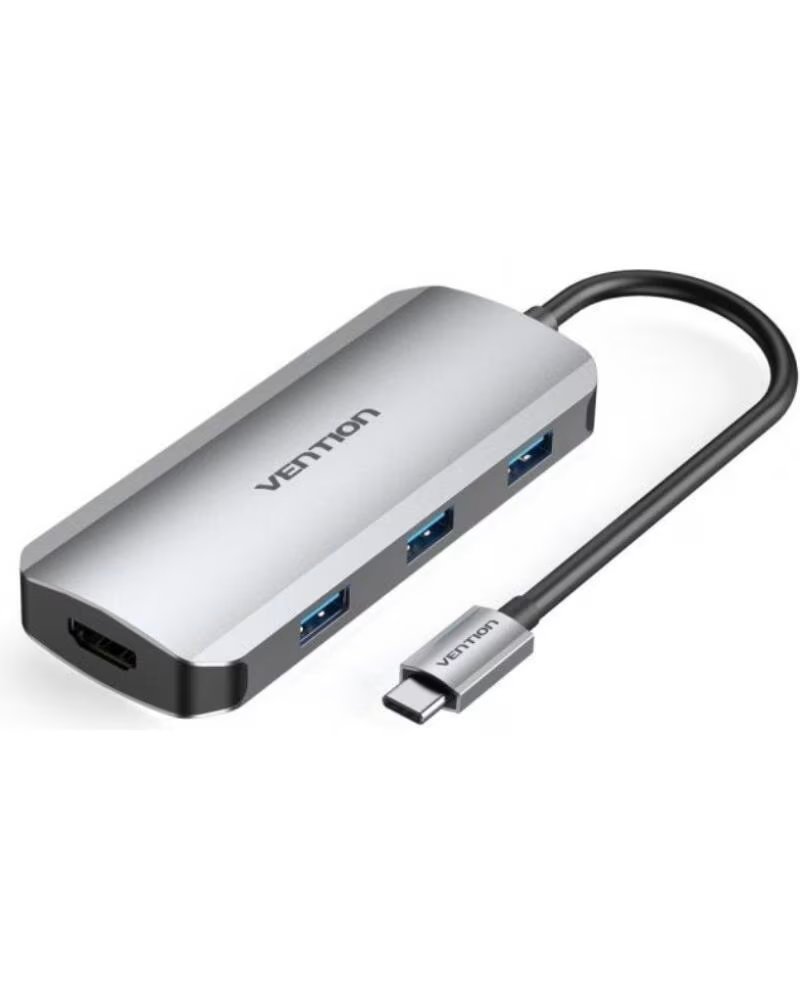 VENTION Docking USB Tipo-C TOFHB- 1xHDMI- 3xUSB- 1xUSB Tipo-C- 1xUSB Tipo-C PD- Gris