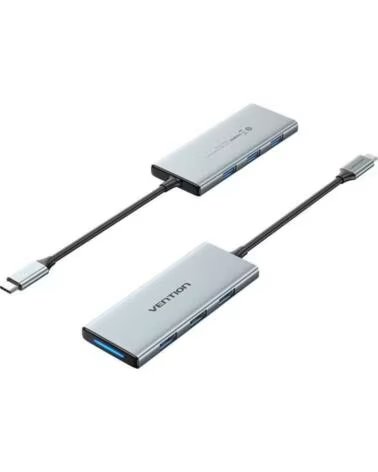 VENTION Docking USB Tipo-C TOPHB- 1xHDMI- 3xUSB- 1xLector Tarjetas SD y MicroSD- Gris