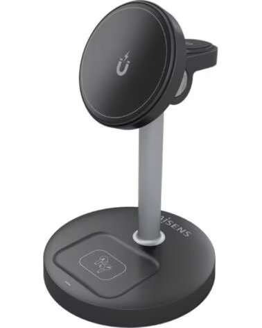 AISENS Base de carga Inalambrica ASCH-15W3WC066-BK- 15W- Negro