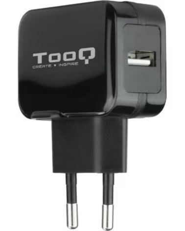 TOOQ Cargador de Pared TQWC-1S01- 1xUSB- 12W- Negro