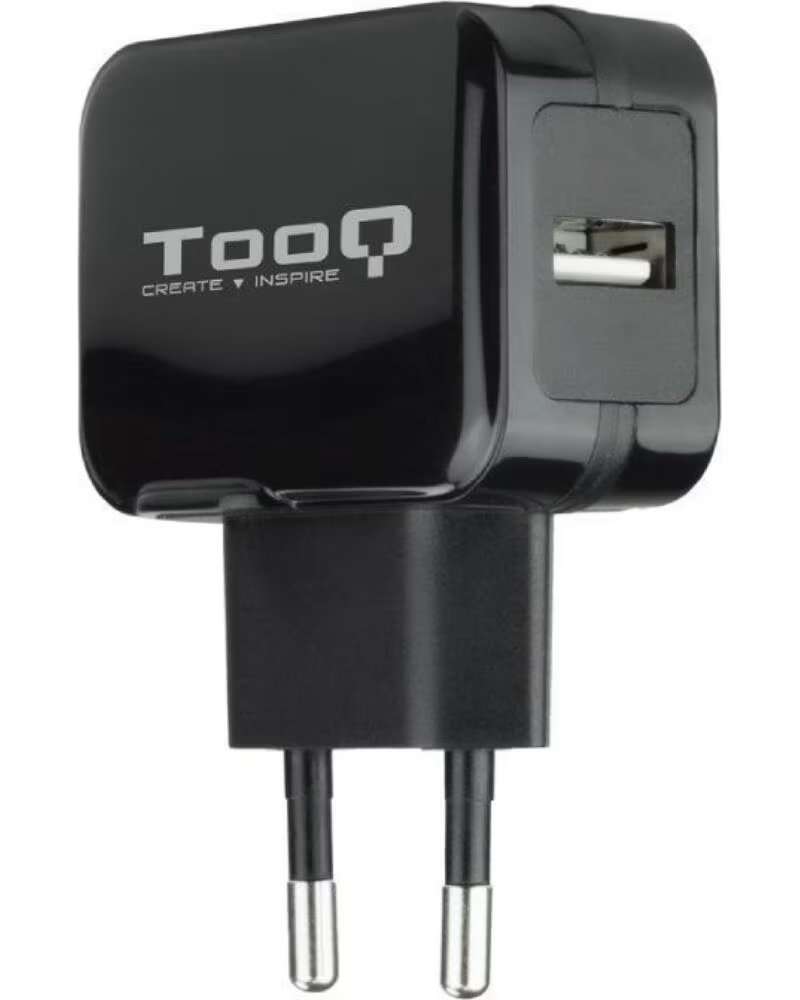 TOOQ Cargador de Pared TQWC-1S01- 1xUSB- 12W- Negro