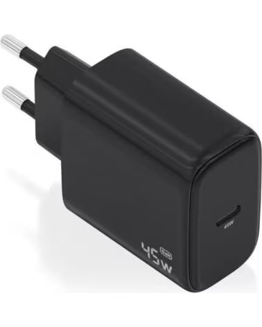 AISENS Cargador de Pared GaN A110-0970- 1xUSB Tipo-C- 45W- Negro