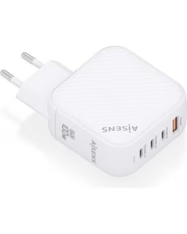 AISENS Cargador de Pared GaN ASCH-100W4P028-W- 3xUSB Tipo-C- 1x USB- 100W