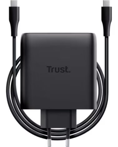 TRUST Cargador de Pared GaN Maxo 100W- 2xUSB Tipo-C-Incluye Cable USB Tipo-C- 100W