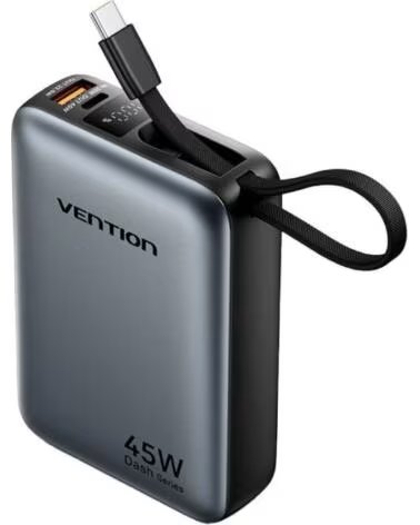 VENTION Powerbank 20000mAh FHGH0- 45W- Gris- Incluye Cable USB Tipo-C