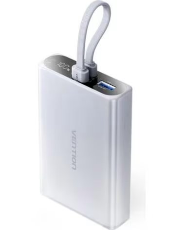VENTION BATTERIE EXTERNE 10000MAH FHZM0 225W GRISE AVEC CÂBLE USB TYPE-C ET LIGHTNING