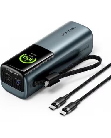 VENTION Powerbank 20000mAh FKFH0- 165W- Gris- Incluye Cable USB Tipo-C
