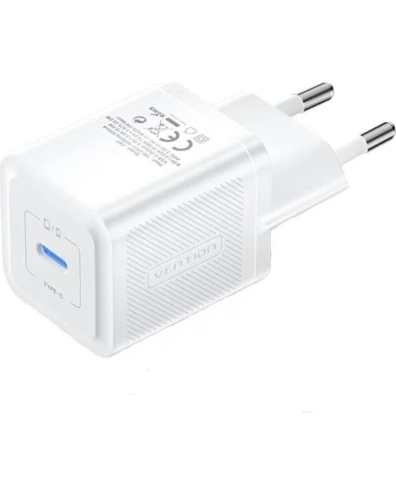 VENTION Cargador de Pared GaN FEPW0-EU- 1xUSB Tipo-C- 20W