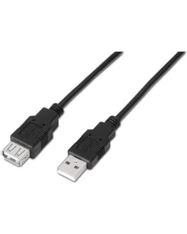 AISENS Cable Alargador USB 2 0 A101-0017- USB Macho - USB Hembra- Hasta 2 5W- 60Mbps- 3m- Negro