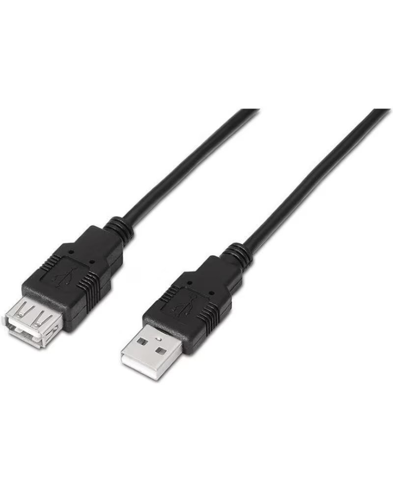 AISENS Cable Alargador USB 2 0 A101-0017- USB Macho - USB Hembra- Hasta 2 5W- 60Mbps- 3m- Negro