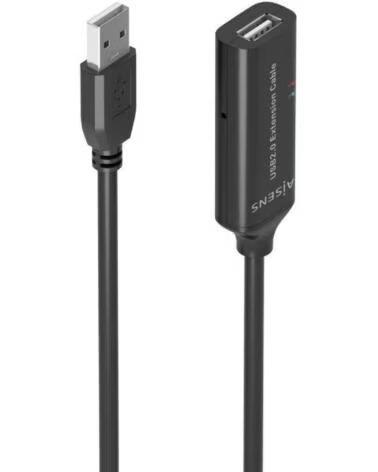 AISENS Cable Alargador USB 2 0 A101-0915- USB Macho - USB Hembra- 10m- Negro