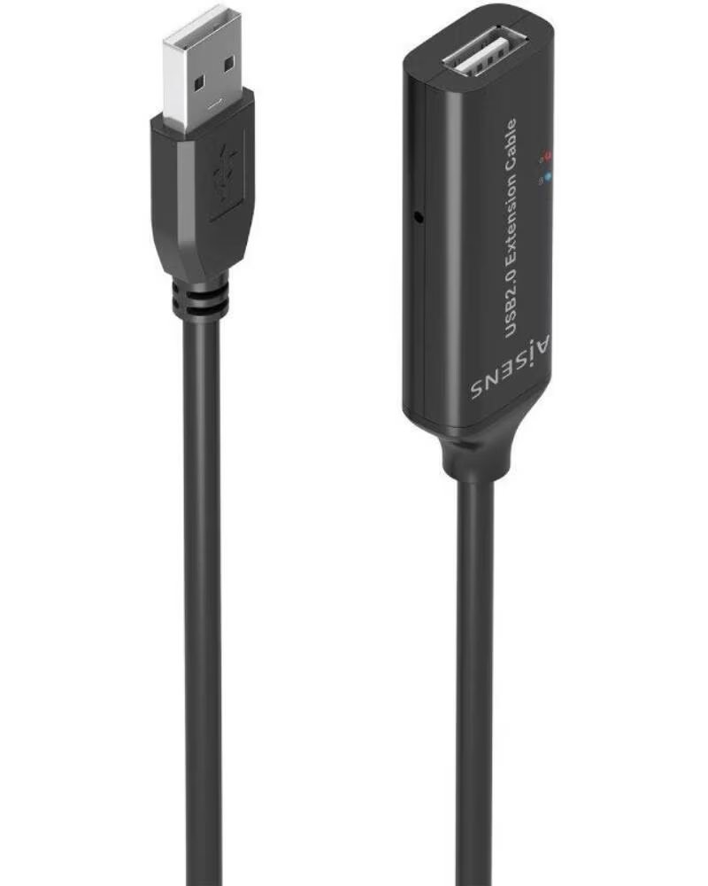 AISENS Cable Alargador USB 2 0 A101-0915- USB Macho - USB Hembra- 10m- Negro