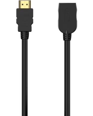 AISENS Cable Alargador HDMI A120-0544- HDMI Macho - HDMI Hembra- Hasta 10W- 2250Mbps- 1m- Negro