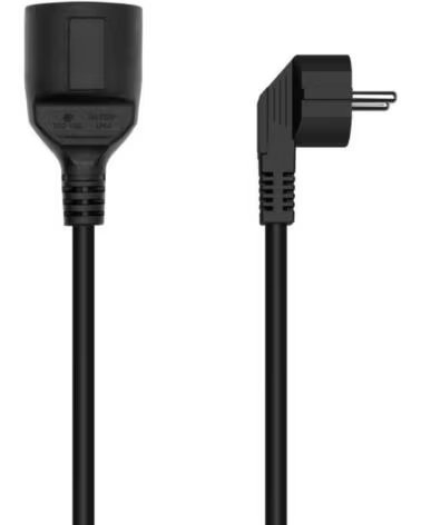 AISENS Cable Alargador de Alimentacion A132-0603- CEE7 Macho - CEE7 Hembra- Hasta 1500W- 10m- Negro