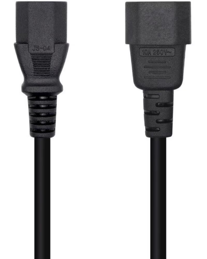 AISENS Cable Alimentacion A132-0532- IEC C13 Hembra - IEC C14 Macho- 10m- Negro