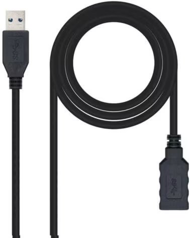 NANO CABLE Cable usba 3 0 a usba 3 0 nanocable 2m negro macho - hembra