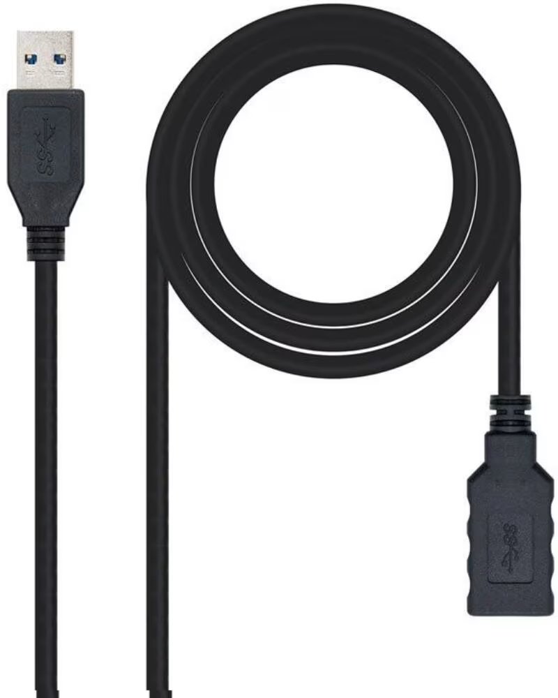 NANO CABLE Cable usba 3 0 a usba 3 0 nanocable 2m negro macho - hembra