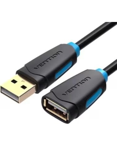 VENTION CABO EXTESSOR USB 20 CBCBD MACHO PARA FÊMEA 50CM PRETO