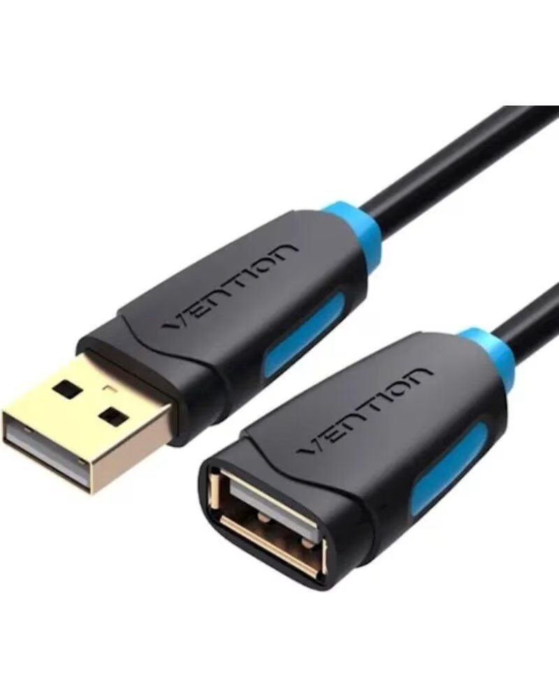 VENTION CABO EXTESSOR USB 20 CBCBD MACHO PARA FÊMEA 50CM PRETO