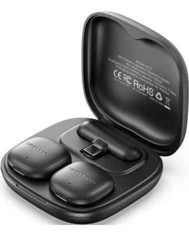 VENTION Microfono Inalambrico con Clip Lavalier NCDB0- USB Tipo-C- Lightning- Incluye Receptor- 2 unidades