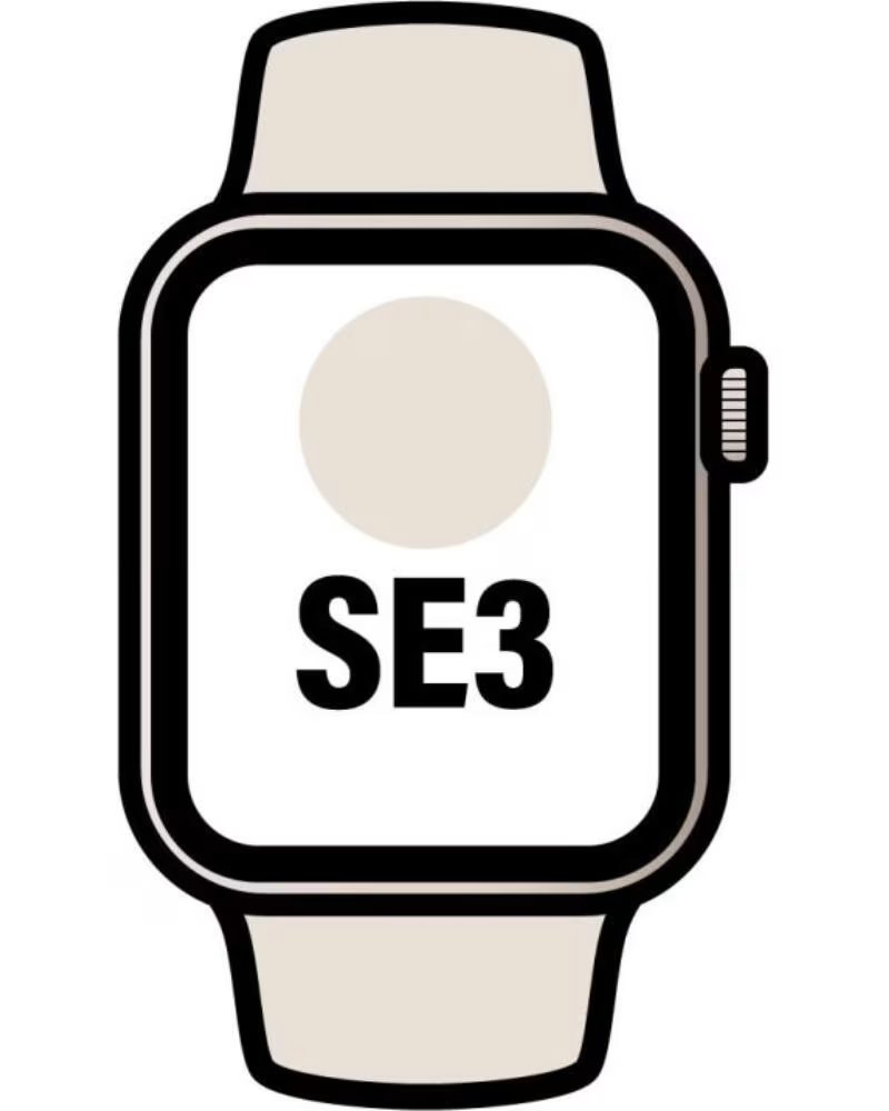APPLE Watch SE3- GPS- 44mm- Caja de Aluminio Blanco Estrella- Correa Deportiva Blanco Estrella M-L