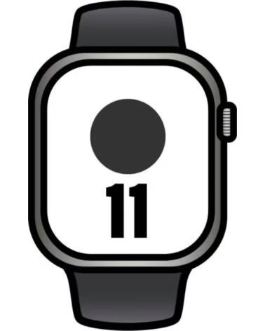 APPLE Watch Series 11- GPS- Cellular- 42mm- Titanio Natural- Correa Deportiva Negra M-L