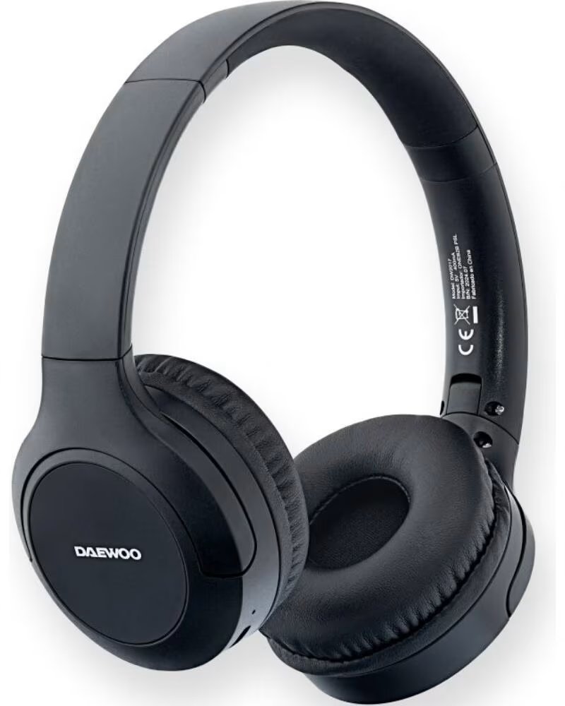DAEWOO Auriculares Inalambricos DW2017- con Microfono- Bluetooth- Negros