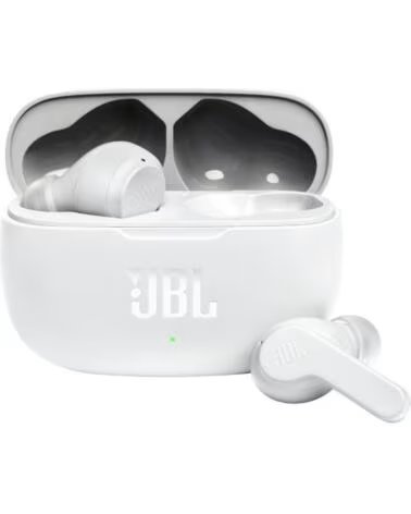 JBL Auriculares Bluetooth Wave 200TWS con estuche de carga- Autonomia 5h- Blancos