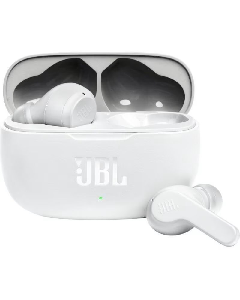 JBL Auriculares Bluetooth Wave 200TWS con estuche de carga- Autonomia 5h- Blancos