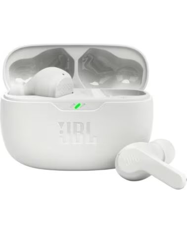 JBL Auriculares Bluetooth Wave Beam con estuche de carga- Autonomia 8h- Blanco