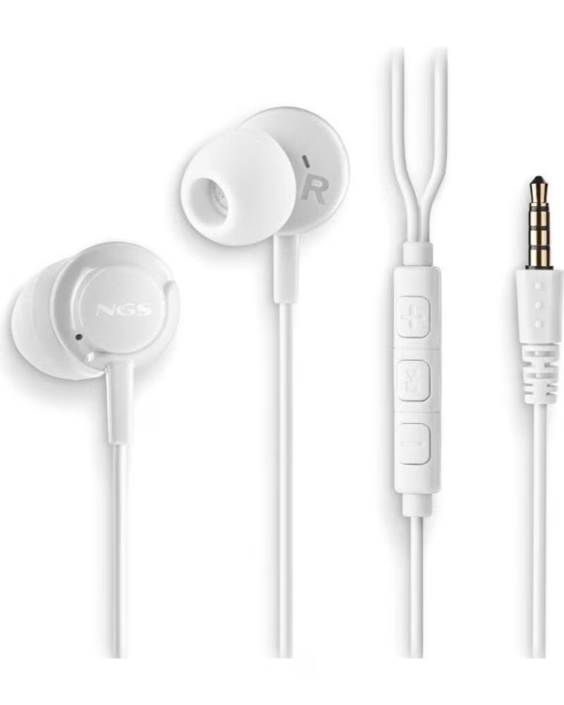 NGS Auriculares Intrauditivos Cross Drift- con Microfono- Jack 3 5- Blancos