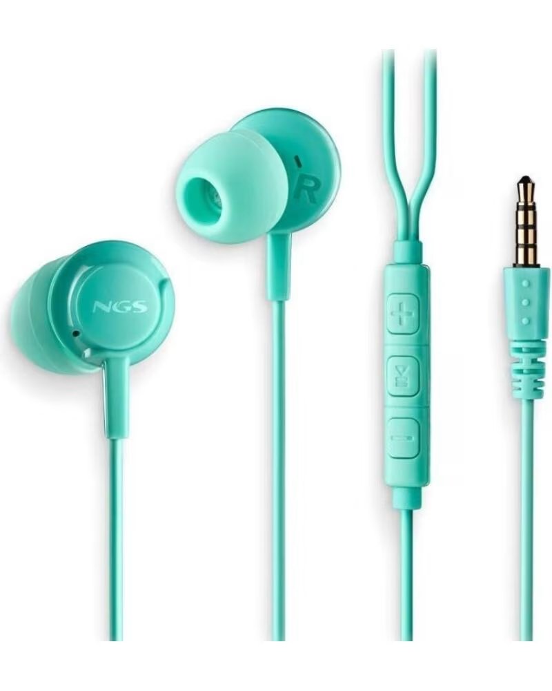 NGS Auriculares Intrauditivos Cross Drift- con Microfono- Jack 3 5- Verdes