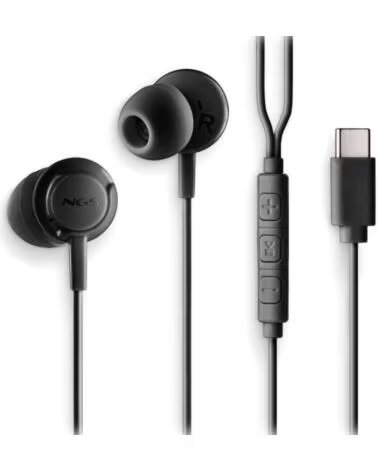NGS Auriculares Intrauditivos Cross Step- con Microfono- USB Tipo-C- Negros