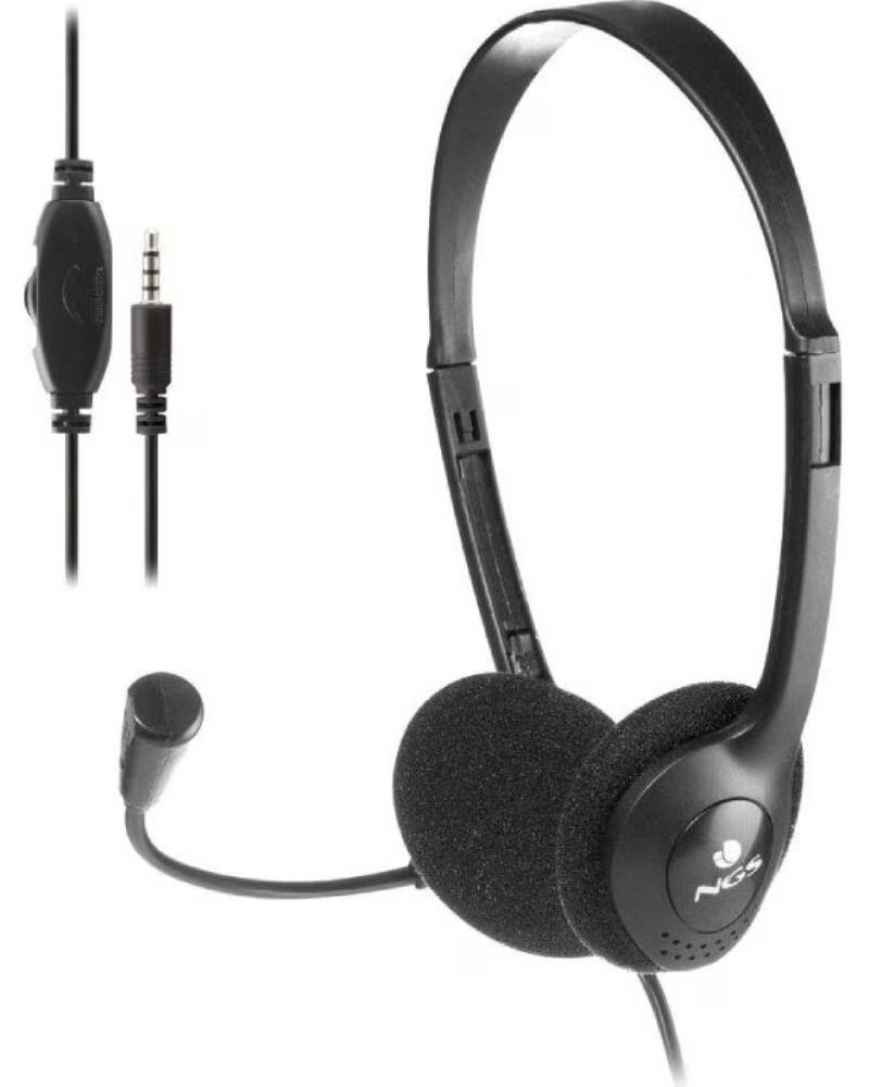 NGS Auriculares MS103 MAX- con Microfono- Jack 3 5- Negros
