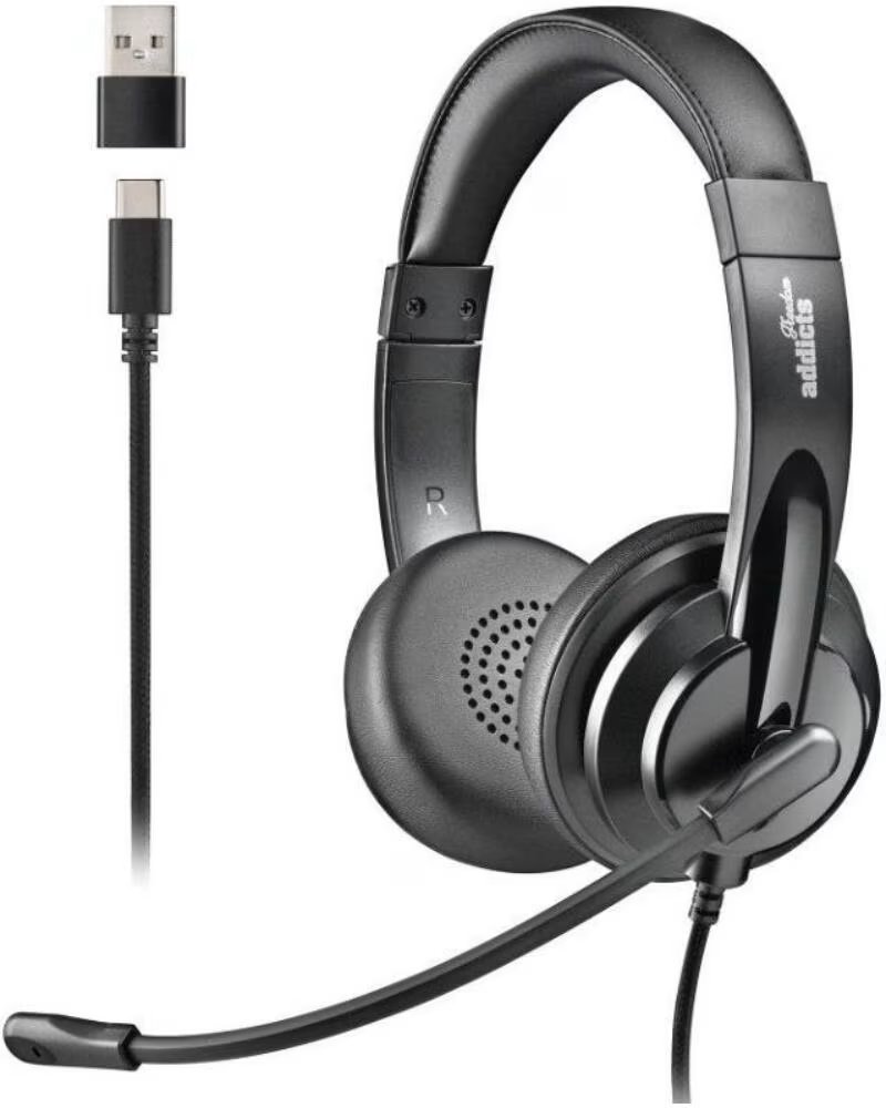 NGS Auriculares VOX605 USB-C- con Microfono- USB Tipo-C- Negros