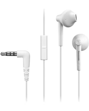 PANASONIC Auriculares Intrauditivos RP-TCM55- con Microfono- Jack 3 5- Blancos