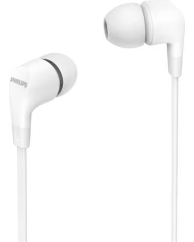 PHILIPS Auriculares Intrauditivos TAE1105WT- con Microfono- Jack 3 5- Blancos