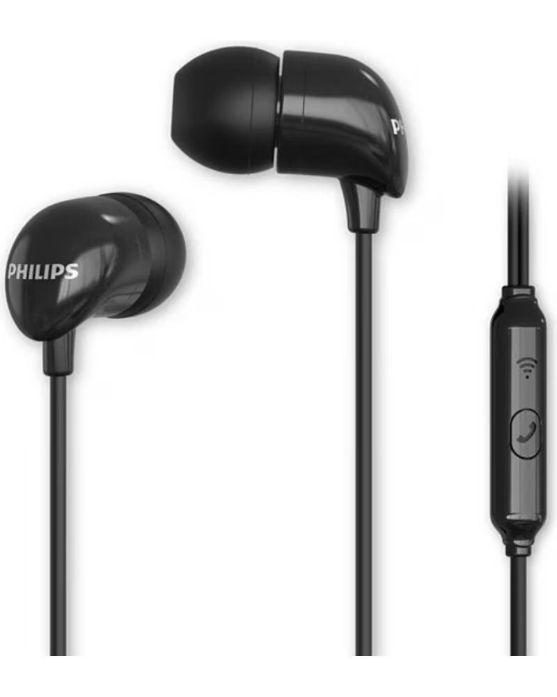 PHILIPS Auriculares Intrauditivos TAE1126BK- con Microfono- Jack 3 5- Negros